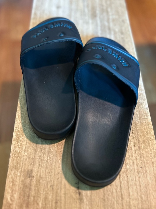 Paul Smith Black Slides with Teal Trim main image 7
